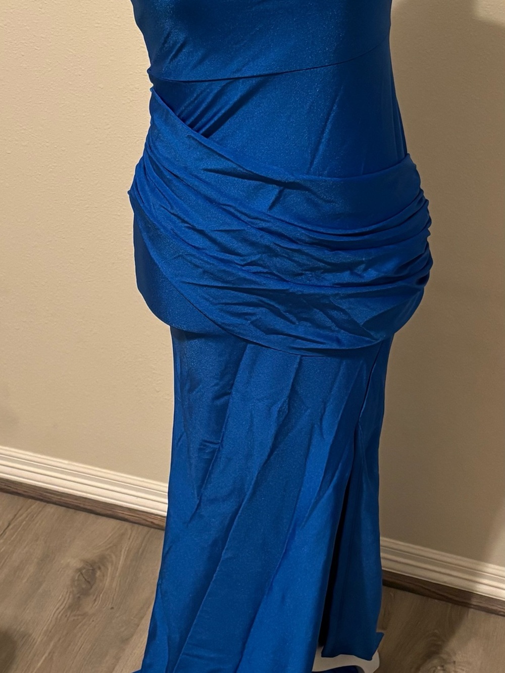 Fashion Nova Royal Blue Ruched Maxi Dress